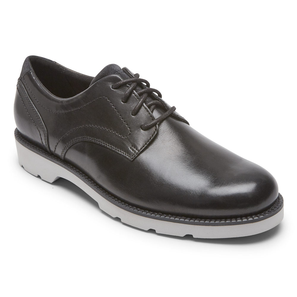 Rockport Mens Oxfords Black - Bradlee Plain Toe - UK 172-HBFCXD